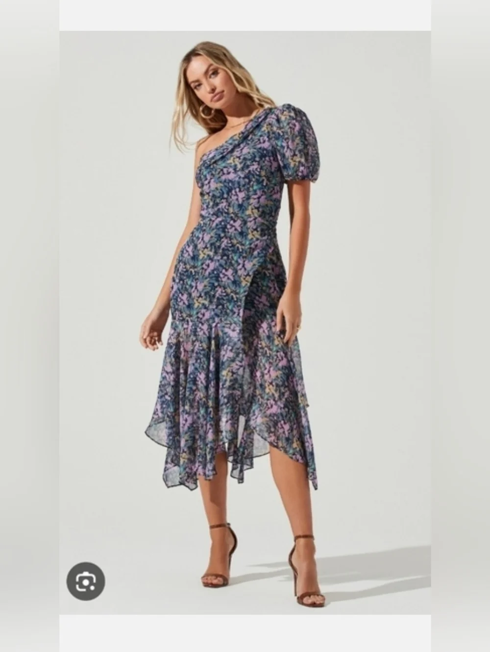Anthropologie | Dresses | Nwot Astr The Label Anthro Summer Santorini Womens Navylilac Mididress Small